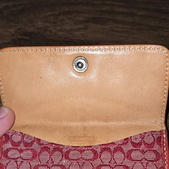 Coach Red Wallet with Signature Design - Picture 13 of 13
